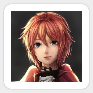 Red Hair Anime Girl Sticker